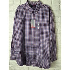 NWT Roundtree & Yorke TravelSmart Mens 2XB Big Blue Maroon Button Up Easy Care